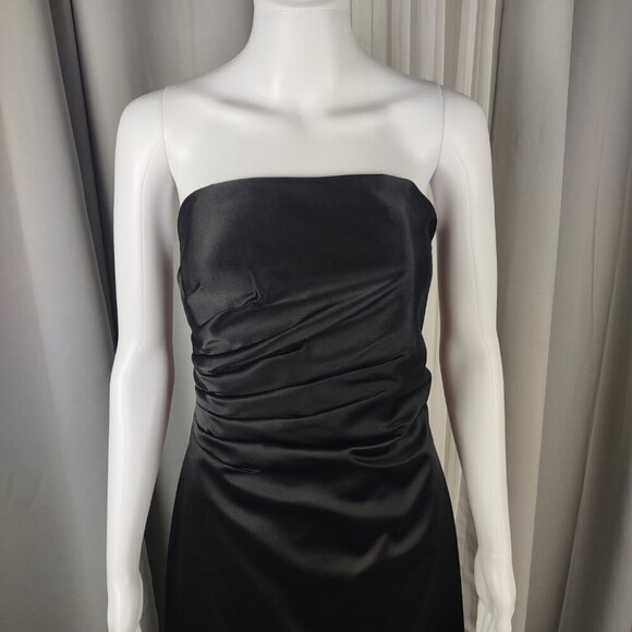 A.B.S By Allen Schwartz Full Length Strapless Black Evening Gown Size 8 - Picture 3 of 12